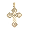 thumbnail image 5 of 14K Solid Yellow Gold Lacey Cross Pendant Charm, 5 of 9
