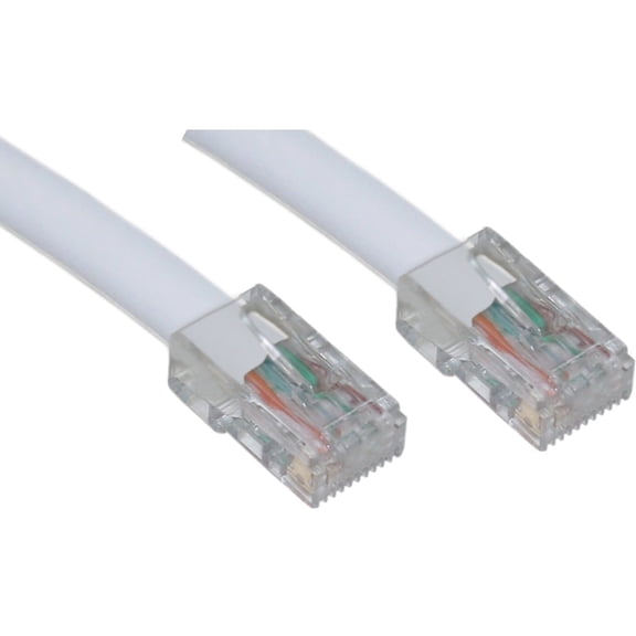 Cat5e Ethernet Cable, 24AWG Network Cable with RJ45 Gold Plated Connector, 4 pair Stranded Bare Copper, Bootless Unshielded Twisted Pair (UTP) Internet Patch Cable, 100 Foot, White, CableWholesale