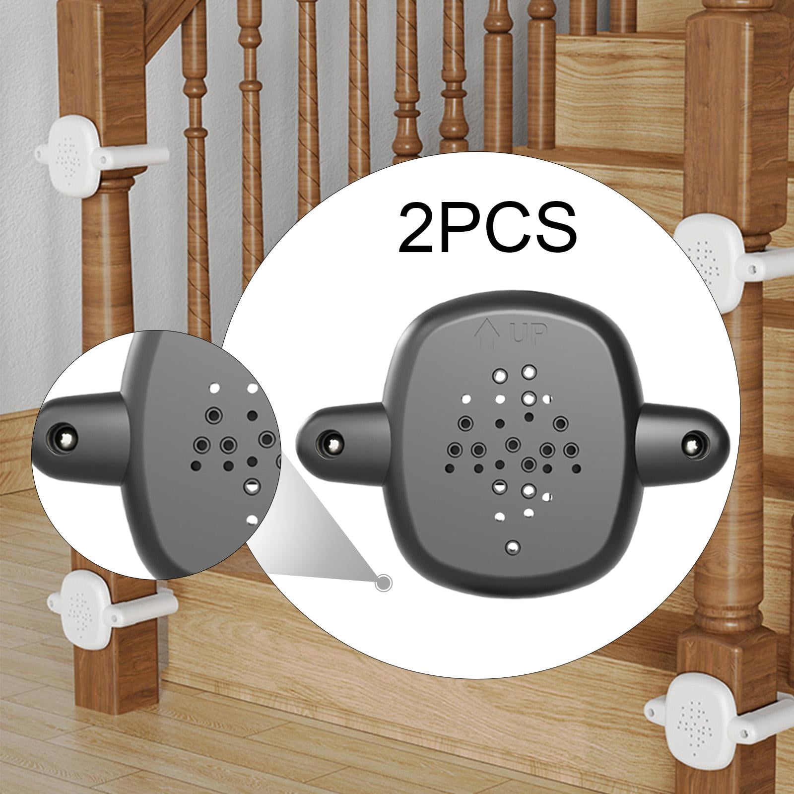 Serenable 2 Pieces Stairs Gate Banister Adapter Mounting Security Equipment Puppy Kitten Fence Pet Barrier Replace Stair Gate Base Kit Black