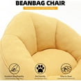 thumbnail image 6 of DEALTOPS Bean Bag Sofa Chair with Footrest, Foam-Filled Comfy Lounge Chair for Living Room, Bedroom, Dorm & Nursery, Yellow, 6 of 7