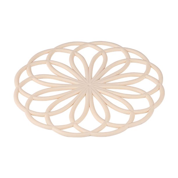 Almohadilla de aislamiento de posavasos hueca Almohadilla antideslizante para el hogar Almohadilla de olla de cocina creativa antideslizante Almohadilla de tazón Almohadilla de plato de cena Almohadilla de taza de vajilla, Beige, Diámetro: 18,5 cm ZefeiWu 8390615457705