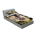 thumbnail image 2 of Ambesonne Animal Fitted Sheet & Pillow Sham Set, Exotic Furry Creature, Twin, Tan, 2 of 2