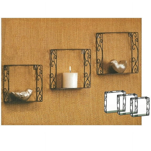 Black 3-Piece Metal Scroll Cubes by Burnes - 18.5x18.5