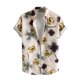 thumbnail image 1 of Camisas Vaqueras Para Hombre Hombres Primavera y verano Casual Solapa Estampado de un solo pecho Vacaciones en la playa Manga corta Camisa de vacaciones al libre (Beige, XXL), 1 of 7