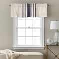 thumbnail image 3 of Midnight Blue Striped Kitchen Curtain Valances for Windows Farmhouse Short Curtains, Beige Geometric Modern Art Rod Pocket Valance Curtain for Bedroom Cafe Living Room 42"x18", 3 of 8