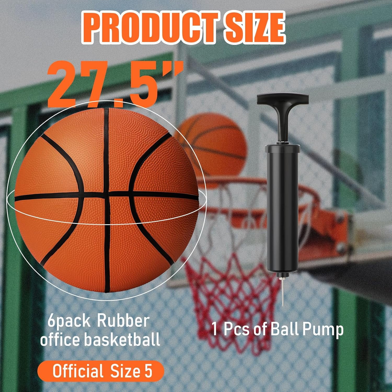 Basketballs Bulk with Pump for Games Training