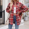 thumbnail image 2 of Chemise Classique à Carreaux en Flanelle à Manches Longues Surdimensionnée Décontractée pour Femmes, 2 of 3
