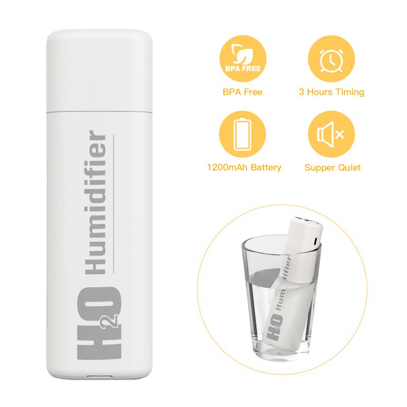 Portable Mini Humidifier With 1200mAh Battery Rechargeable Operated