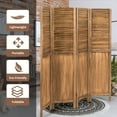 thumbnail image 4 of Costway 4 Panel Folding Privacy Room Divider Screen Home Furniture 5.6 Ft Tall Brown, 4 of 12