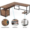 thumbnail image 5 of Tribesigns 70 Inch Modern L-Shaped Desk with Bookcase and Cabinet, L Shapes Computer Desk Study Table Super Sturdy Workstation with Drawers for Home Office with Hutch, 5 of 6