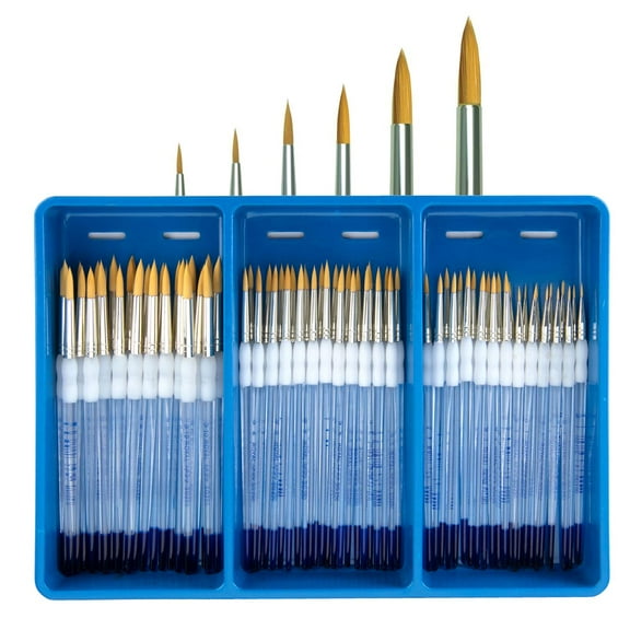 Royal & Langnickel Soft Grip Gold Taklon Round Brush Assortment