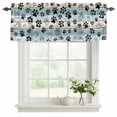thumbnail image 2 of Blue Beige Paw Print Valances for Windows, Decorative Rod Pocket Window Valance Curtains, Vintage Farmhouse Country Wood Grain Short Curtain Drapes for Kitchen/Living Room, 2 Panels, 42" W x 12" L, 2 of 8