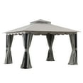thumbnail image 3 of Sunjoy Dunn 11 ft. x 13 ft. Gray Steel Gazebo with 2-tier Hip Roof, 3 of 17