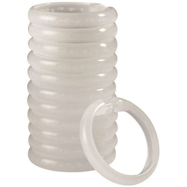 Simple Spaces SD-ORING-F3L Shower Curtain Ring, Plastic, Frosted, 1 cm W, 2-3/8 in H