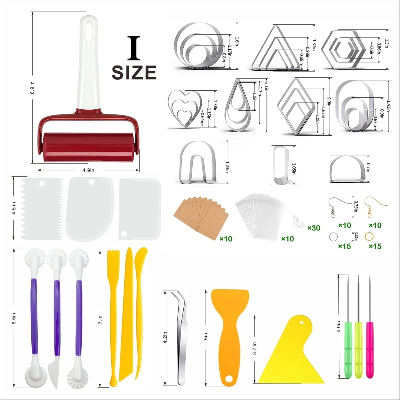 Stainless Steel Earring Cutters Set of 140 Earring Hooks Jump Rings Accessory for Ceramic Clay Earring Jewelry Making