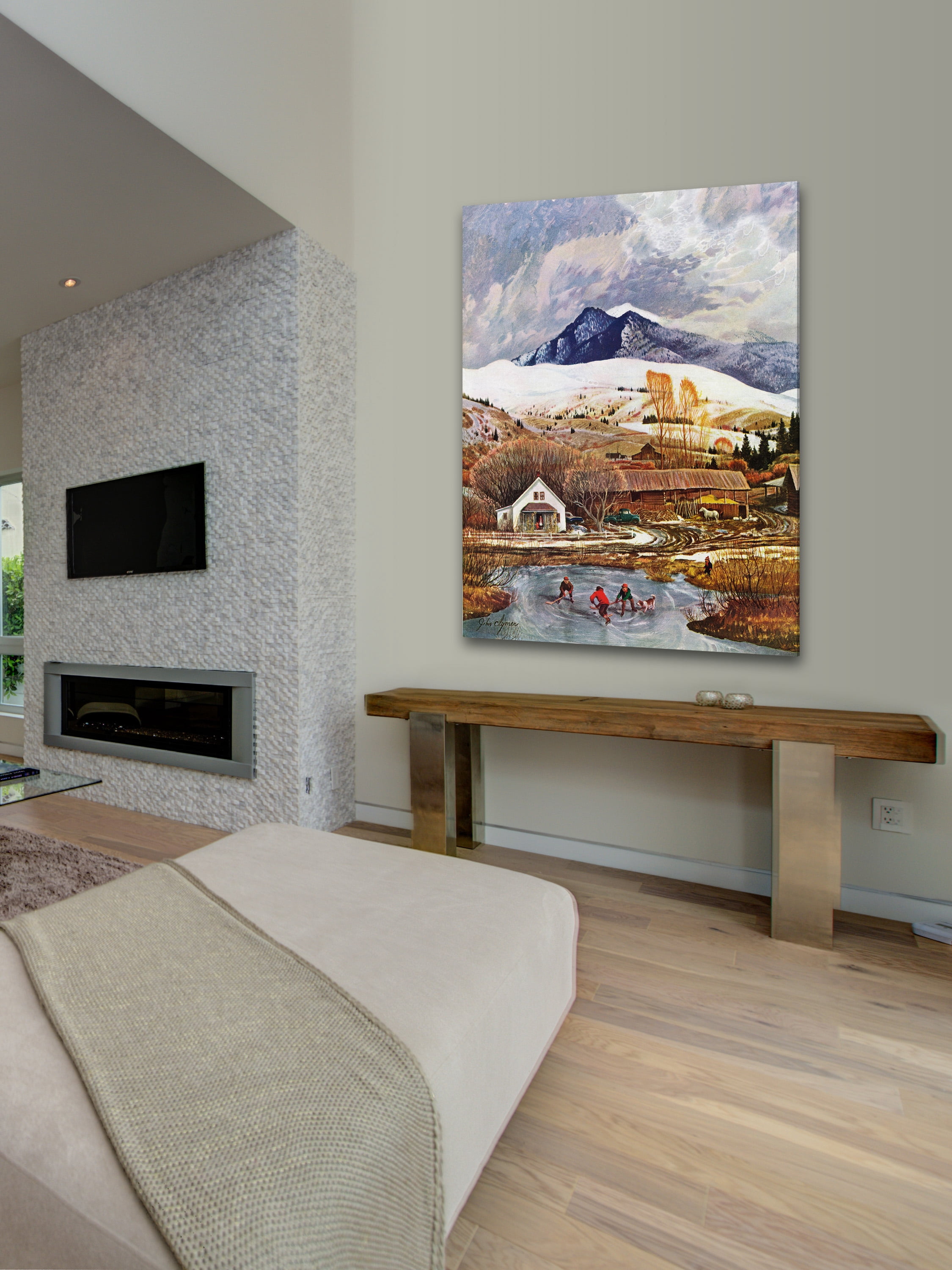 "Ice Hockey" Painting Print on Wrapped Canvas