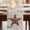 thumbnail image 3 of Table Runners 70 Inches Long Dress Scarves, Texas Star Vintage Farmhouse Coffee/Dining/Kitchen Table Decor, Holiday Table Runner, Retro Brown Berry Wooden 13x70 Inch, 3 of 9