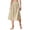 Khaki, variant on Arlun Women's High Waisted Button Front Midi Skirts Summer Solid Color Loose Fit Below Knee Flowy A-Line Skirt with Pockets 2026 Simple and Stylish Beach Casual Skirts XL