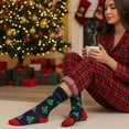 thumbnail image 2 of Festive Holiday Pattern Socks - Seamless  Stay-Up Comfort Christmas Tree, 2 of 5