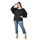 thumbnail image 1 of Blusa diseño tipo capa Roman Fashion /Tallas Extras, 1656 (Negro) negro 40, 1 of 5