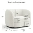 thumbnail image 6 of Furniture of America Sonya Tuxedo Indoor Boucle Fabric Armchairs & Accent Chairs, White, 6 of 12