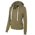 thumbnail image 3 of MixMatchy Women's Solid Basic Long Sleeve Zip Up Fleece Jacket, 3 of 7