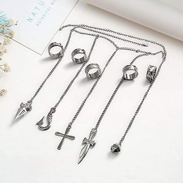 Cadenas de cosplay Kurapika Hunter x Hunter HXH Conjuracion de habilidades Nen Accesorios de anillo de pulsera de anime Anillos de cinco dedos Pulsera Kurapika para adultos para unisex Walmart en