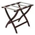 thumbnail image 1 of Wooden Mallet LR2-MHGRY Designer Curve Leg Luggage Rack with Gray Straps - Mahogany, 1 of 1