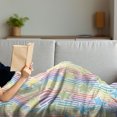 thumbnail image 3 of Star Soft Flannel Fleece Blanket, Rainbow Stars on Colorful Striped Pattern Artwork Abstract Teen Room Playroom Concept, Cozy Plush for Indoor and Outdoor Use, 70" x 90", Yellow Blue, by Ambesonne, 3 of 5