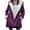 Purple, variant on Hvyesh Sherpa Fleece Jackets for Women Plus Size Winter Hoodies Classic Fit Fleece-Liend Hooded Parka Faux Suede Long Pea Coat Outerwear