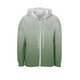 thumbnail image 7 of Ribbed Knitted Hoodies for Women Casual Gradient Long Sleeve Sweatshirt Full Zip Drawstring Jacket, 7 of 7