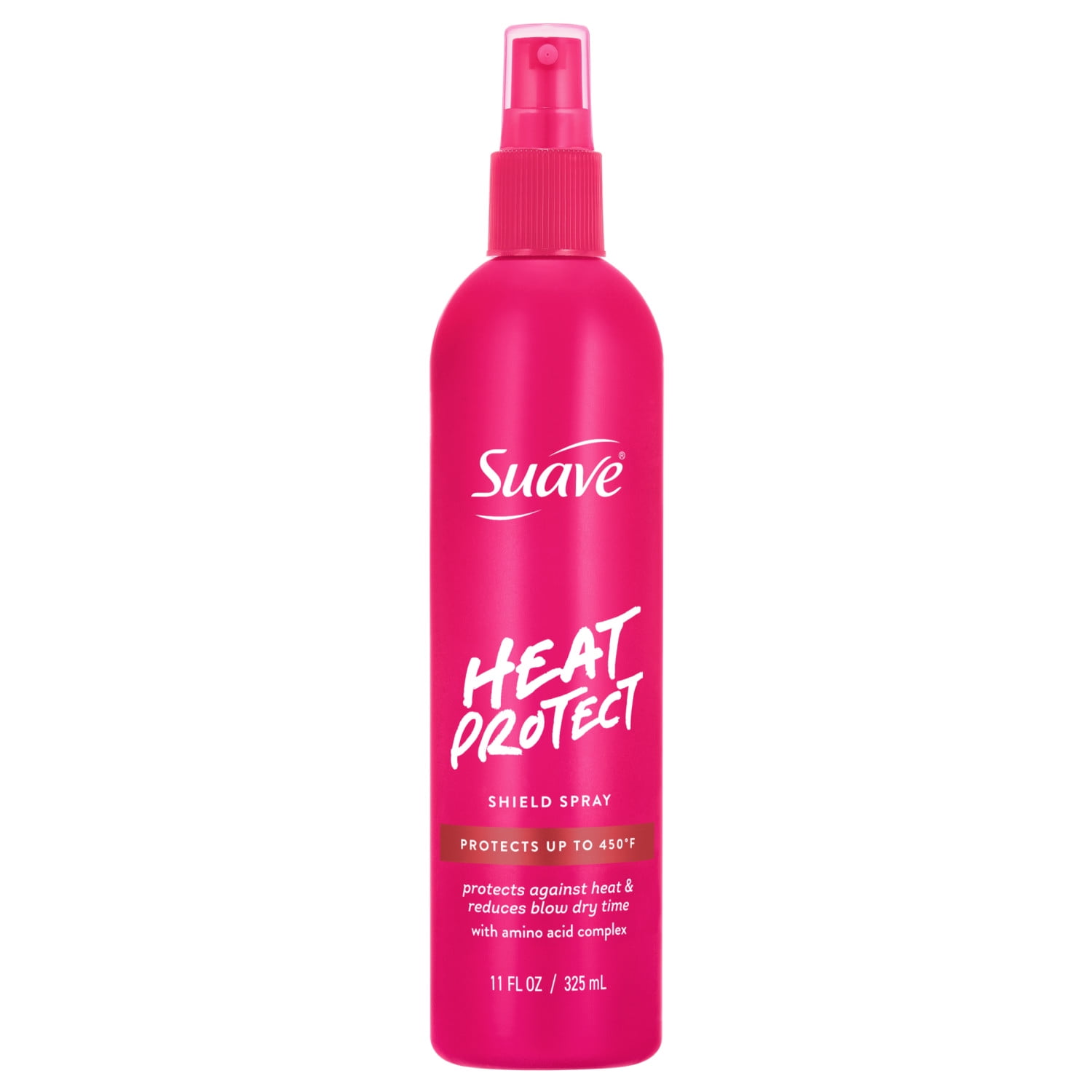 Suave Heat Protect Hair Heat Protectant Spray, Protection up to 450°F, Amino Acid Complex, Lightweight, Cruelty Free, 11 fl oz
