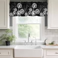 thumbnail image 2 of Dandelion Valances for Windows, Rod Pocket Kitchen Valance Curtains - Soft & Washable Small Window Treatment for Living Room, Bathroom, Spring Flower Plants Black 54x18inch, 1 Panel, 2 of 9