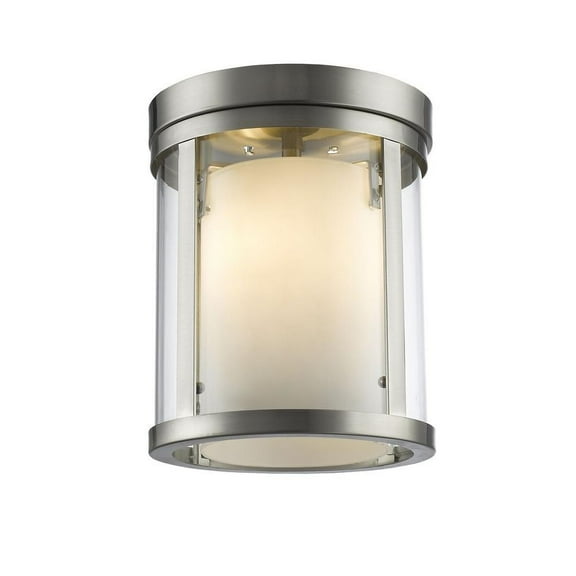 3 Light Flush Mount in Metropolitan Style 9 inches Wide By 11 inches High-Brushed Nickel Finish Bailey Street Home 372-Bel-1809619