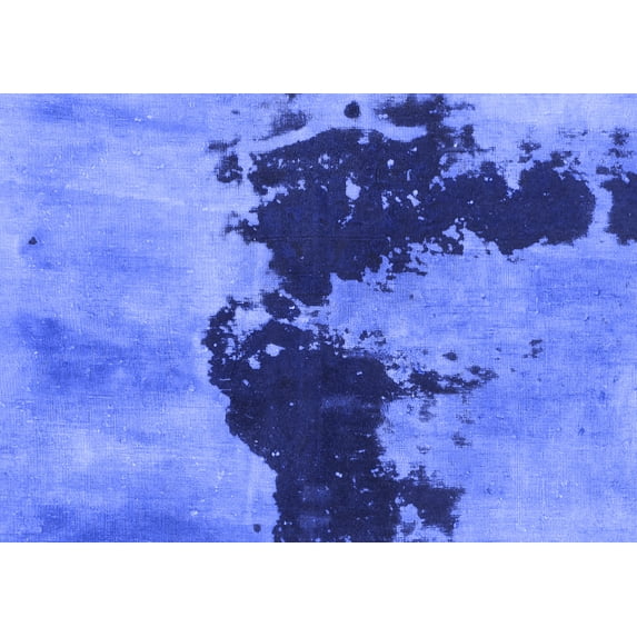 Ahgly Company Machine Washable Indoor Rectangle Abstract Blue Modern Area Rugs, 4' x 6'