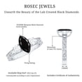 thumbnail image 6 of Lab Created Black Diamond Solitaire Ring with Moissanite Side Stones - AAAA Grade, 10K White Gold, US 9.00, 6 of 9