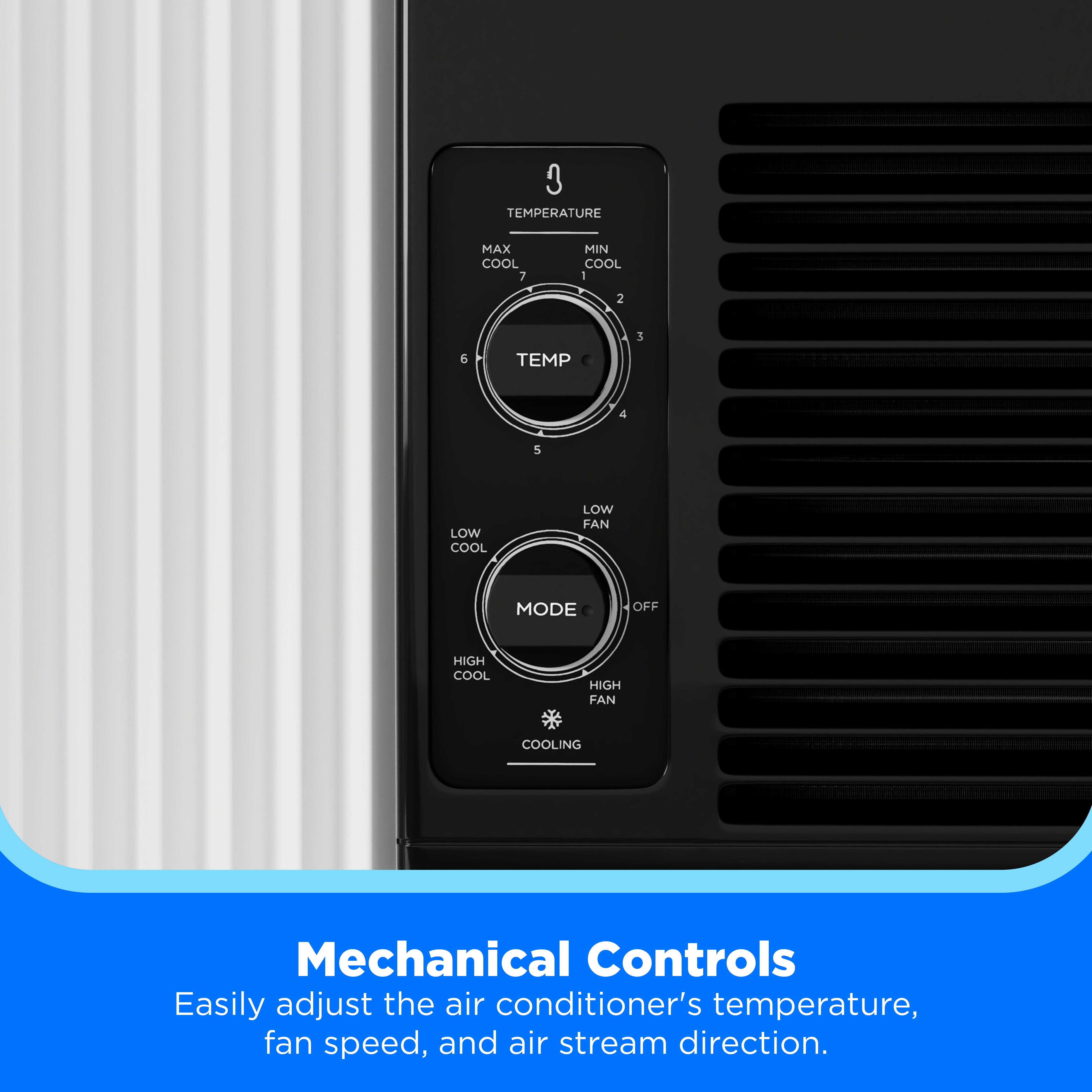Midea 5,000 BTU Mechanical Window Air Conditioner, Covers Up to 150 Sq. Ft., Easy Installation, Black, Model MAW05M1WBL