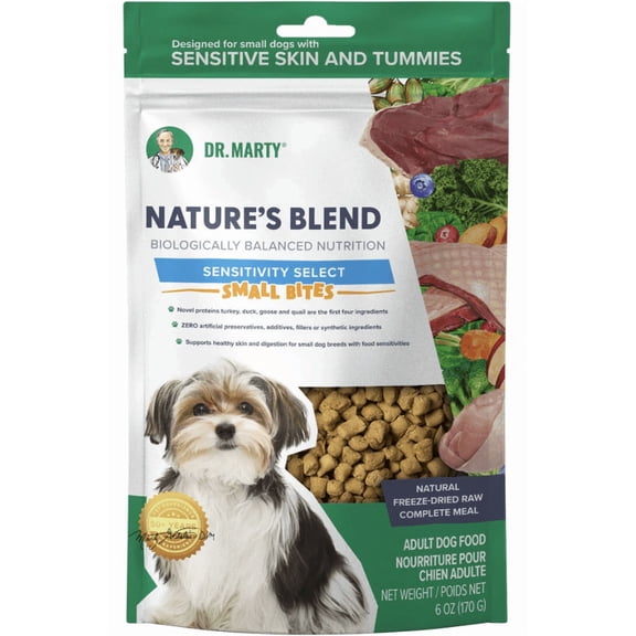 Dr. Marty Nature's Blend Sensitivity Select Small Bites Freeze-Dried Raw Dog Food, 6-oz
