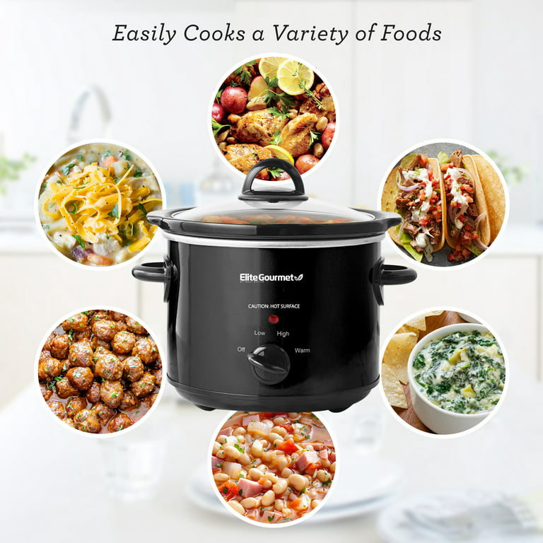 MAGNIFIQUE 4-Quart Slow Cooker with Casserole Manual Warm Setting - Perfect  Kitchen Small Appliance for Family Dinners, Dishwasher Safe Crock, Red