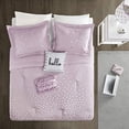 thumbnail image 4 of Zoey Metallic Triangle Print Comforter Set Purple/Silver Twin/Twin XL, 4 of 4