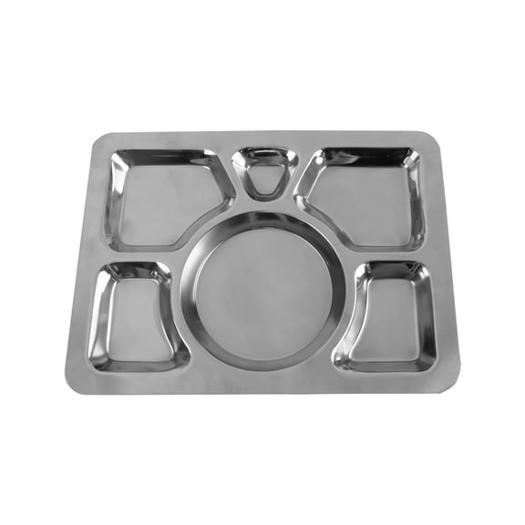 Excellante 11 3/8" x 15 3/8", 6-compartment tray, stainless steel, comes in each
