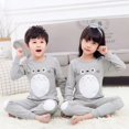 thumbnail image 1 of Pijamas navideños para niños y niñas, conjunto de algodón, ropa de dormir para el hogar, otoño e invierno, dos piezas, 1 of 4