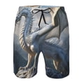 thumbnail image 3 of Balery Mountain White Dragon Traje de Baño Estilo Hawaiano para Hombre, Shorts de Secado Rápido con Bolsillos-Large, 3 of 6