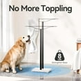 thumbnail image 2 of Bathroom Towel Rack Freestanding Floor Stand: Black 33in 2‑Bar Weighted Marble Base Towel Holder, Rustproof 304 Stainless Steel Drying Rack for Bath&Hand Towels, No‑Drill Slim Organizer, Spa Pool, 2 of 17
