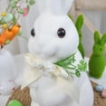 thumbnail image 4 of Twfbrm Easter Bunny Decorations, 13 Inch Flocked Standing Rabbit Figurines with Flower Bow tie, Small Decorative Rabbit Statues Faux Moss Animals Tabletop Ornaments Spring Decor for Home Office Shelf, 4 of 8
