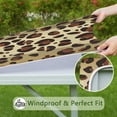 thumbnail image 6 of Gold and Brown Of Leopard Print Square Fitted Tablecloth with Elastic Edge,Square Table Cover,Washable Elastic Table Cover for Home Kitchen Party Decor 36"x36", 6 of 6