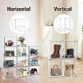 thumbnail image 3 of 5 Pack XX-Large Clear Shoe Box Acrylic Handbag Display Case  Plastic Shoes Handbag Storage Organizer for Closet Storage Bins for Tall Boots, Big Bag, Backpack,Collectibles, Cosmetic, 3 of 7