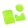 thumbnail image 1 of Ounissouiy Juego de alfombrillas de baño suaves, 3 pack/lote, cómodas y antideslizantes, alfombrilla de baño contorneada en forma de U Juegos de accesorios de baño fruta verde, 1 of 6
