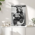 thumbnail image 2 of Funny Animal Bear Bathroom Decor Bear Wall Art Bear Reading in Toliet Print Black and White Bear Posters,Funny Bathroom Wall Art Prints Funny Animal Pictures for Toilet Restroom, 2 of 3