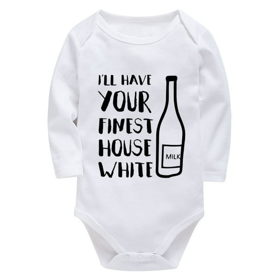 I'll Have Your Finest House White Newborn Girl Hospital Outfits Long Sleeve Coming Home Baby Boy Outfit White Baby Girl Romp